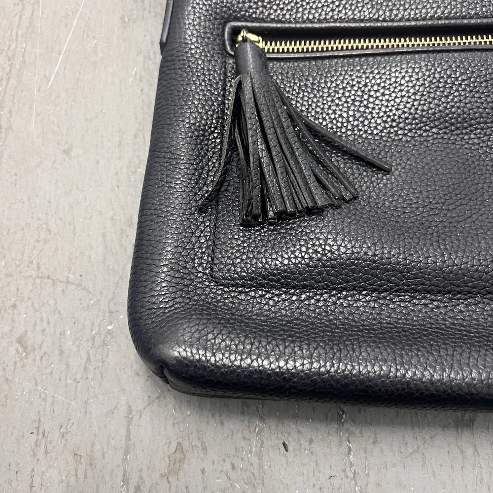 Kate Spade New York Pebbled Leather Crossbody Bag Black Tassel Zip Purse - Picture 5 of 16